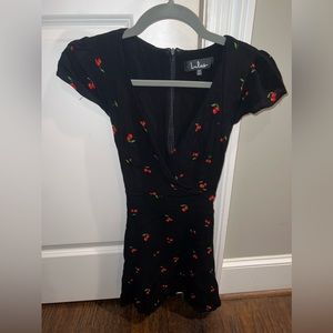 Black Cherry Print Dress XS